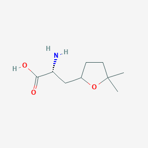 molecular formula C9H17NO3 B13285158 (2R)-2-Amino-3-(5,5-dimethyloxolan-2-yl)propanoic acid 