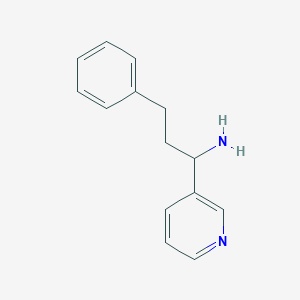 molecular formula C14H16N2 B13285182 3-Phenyl-1-(pyridin-3-YL)propan-1-amine 