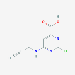 molecular formula C8H6ClN3O2 B13285236 2-Chloro-6-[(prop-2-yn-1-yl)amino]pyrimidine-4-carboxylic acid 