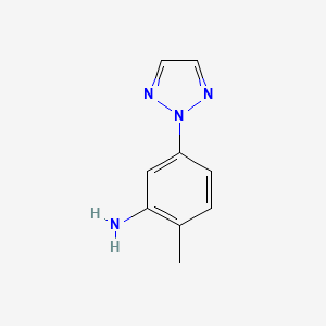 molecular formula C9H10N4 B13285255 2-Methyl-5-(2H-1,2,3-triazol-2-yl)aniline 