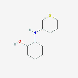molecular formula C11H21NOS B13285262 2-[(Thian-3-yl)amino]cyclohexan-1-ol 
