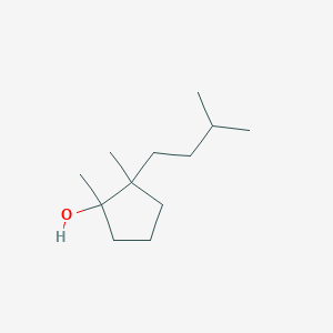 molecular formula C12H24O B13285266 1,2-Dimethyl-2-(3-methylbutyl)cyclopentan-1-ol 