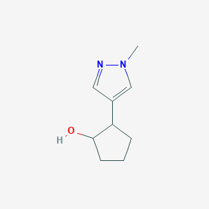 molecular formula C9H14N2O B13285319 2-(1-methyl-1H-pyrazol-4-yl)cyclopentan-1-ol 
