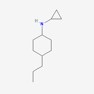 molecular formula C12H23N B13285321 N-cyclopropyl-4-propylcyclohexan-1-amine 