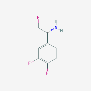 molecular formula C8H8F3N B13285414 (1R)-1-(3,4-Difluorophenyl)-2-fluoroethanamine 