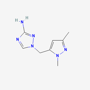 molecular formula C8H12N6 B13285440 1-[(1,3-dimethyl-1H-pyrazol-5-yl)methyl]-1H-1,2,4-triazol-3-amine 
