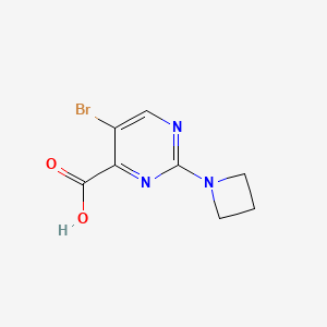 molecular formula C8H8BrN3O2 B13285486 2-(Azetidin-1-yl)-5-bromopyrimidine-4-carboxylic acid 