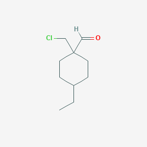 molecular formula C10H17ClO B13285540 1-(Chloromethyl)-4-ethylcyclohexane-1-carbaldehyde 