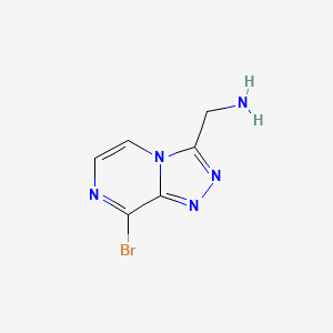 molecular formula C6H6BrN5 B13285602 {8-Bromo-[1,2,4]triazolo[4,3-a]pyrazin-3-yl}methanamine 