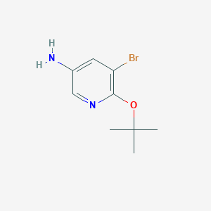 molecular formula C9H13BrN2O B13285614 5-Bromo-6-(tert-butoxy)pyridin-3-amine 