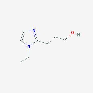 molecular formula C8H14N2O B13285630 3-(1-ethyl-1H-imidazol-2-yl)propan-1-ol 