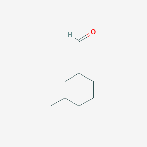 molecular formula C11H20O B13285698 2-Methyl-2-(3-methylcyclohexyl)propanal 