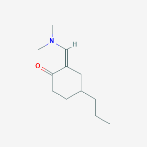 molecular formula C12H21NO B13285705 2-[(Dimethylamino)methylidene]-4-propylcyclohexan-1-one 