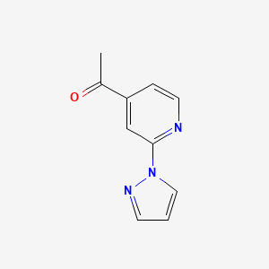 molecular formula C10H9N3O B13285761 1-[2-(1H-Pyrazol-1-YL)pyridin-4-YL]ethan-1-one 