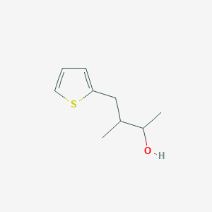 molecular formula C9H14OS B13285779 3-Methyl-4-(thiophen-2-yl)butan-2-ol 