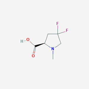 molecular formula C6H9F2NO2 B13285813 (2R)-4,4-Difluoro-1-methylpyrrolidine-2-carboxylic acid 