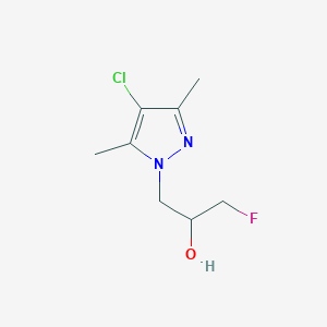 molecular formula C8H12ClFN2O B13285847 1-(4-Chloro-3,5-dimethyl-1H-pyrazol-1-yl)-3-fluoropropan-2-ol 