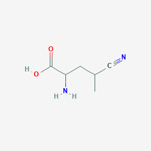 molecular formula C6H10N2O2 B13285904 2-Amino-4-cyano-4-methylbutanoic acid CAS No. 150571-06-5