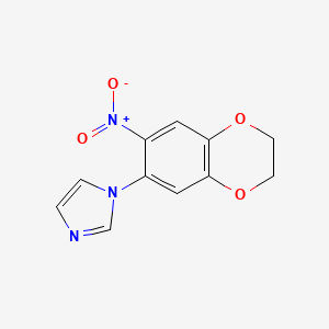 molecular formula C11H9N3O4 B1328597 1-(7-nitro-2,3-dihydro-1,4-benzodioxin-6-yl)-1H-imidazole CAS No. 1020242-98-1