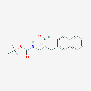 molecular formula C19H23NO3 B13285974 tert-ButylN-[2-(naphthalen-2-ylmethyl)-3-oxopropyl]carbamate 