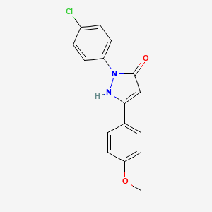 molecular formula C16H13ClN2O2 B1328601 1-(4-氯苯基)-3-(4-甲氧基苯基)-1H-吡唑-5-醇 CAS No. 1174858-83-3