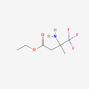 molecular formula C7H12F3NO2 B13286011 Ethyl 3-amino-4,4,4-trifluoro-3-methylbutanoate 