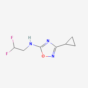 molecular formula C7H9F2N3O B13286053 3-Cyclopropyl-N-(2,2-difluoroethyl)-1,2,4-oxadiazol-5-amine 