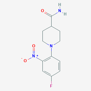 molecular formula C12H14FN3O3 B1328610 1-(4-Fluoro-2-nitrophenyl)piperidine-4-carboxamide CAS No. 874800-67-6