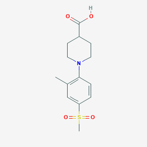 molecular formula C14H19NO4S B1328617 1-[2-Methyl-4-(methylsulphonyl)phenyl]piperidine-4-carboxylic acid CAS No. 942474-48-8