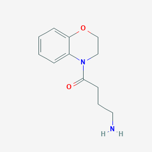 molecular formula C12H16N2O2 B13286197 4-Amino-1-(3,4-dihydro-2H-1,4-benzoxazin-4-yl)butan-1-one 