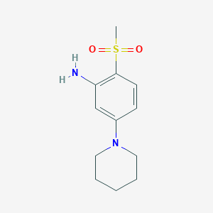 molecular formula C12H18N2O2S B1328620 2-Methylsulfonyl-5-(piperidin-1-yl)aniline CAS No. 942474-53-5