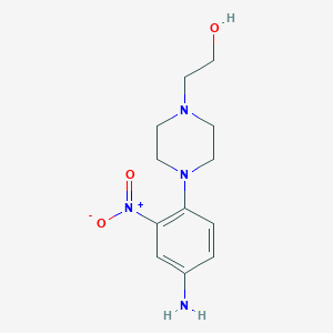molecular formula C12H18N4O3 B1328621 4-[4-(2-Hydroxyethyl)piperazin-1-yl]-3-nitroaniline CAS No. 942474-56-8