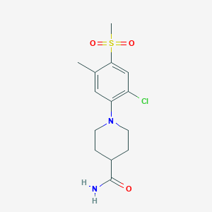 molecular formula C14H19ClN2O3S B1328622 1-[2-Chloro-5-methyl-4-(methylsulfonyl)phenyl]-piperidine-4-carboxamide CAS No. 942474-57-9
