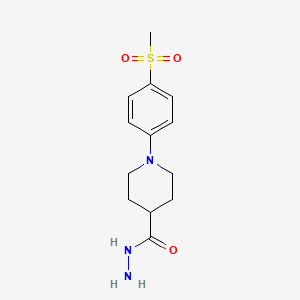 molecular formula C13H19N3O3S B1328623 1-[4-(Methylsulfonyl)phenyl]piperidine-4-carbohydrazide CAS No. 942474-58-0