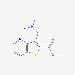 molecular formula C12H14N2O2S B13286244 Methyl 3-[(dimethylamino)methyl]thieno[3,2-b]pyridine-2-carboxylate 