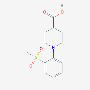 molecular formula C13H17NO4S B1328625 1-[2-(Methylsulfonyl)phenyl]piperidine-4-carboxylic acid CAS No. 942474-20-6