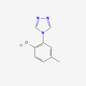 molecular formula C9H9N3O B13286251 4-Methyl-2-(4H-1,2,4-triazol-4-yl)phenol 