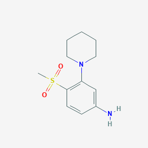 molecular formula C12H18N2O2S B1328627 3-(Piperidin-1-yl)-4-(methylsulfonyl)aniline CAS No. 942474-23-9