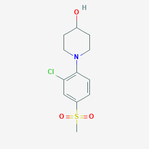 molecular formula C12H16ClNO3S B1328630 1-[2-Chloro-4-(methylsulfonyl)phenyl]-4-hydroxypiperidine CAS No. 942474-26-2
