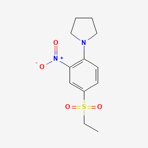 molecular formula C12H16N2O4S B1328632 1-[4-(Ethylsulfonyl)-2-nitrophenyl]pyrrolidine CAS No. 942474-31-9