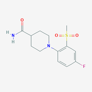 molecular formula C13H17FN2O3S B1328633 1-[4-Fluoro-2-(methylsulfonyl)phenyl]piperidine-4-carboxamide CAS No. 914637-65-3