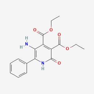 molecular formula C17H18N2O5 B13286330 Diethyl 5-amino-2-oxo-6-phenyl-1,2-dihydropyridine-3,4-dicarboxylate 