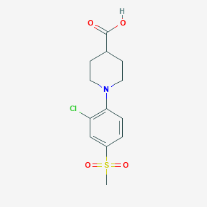 molecular formula C13H16ClNO4S B1328635 1-[2-Chloro-4-(methylsulfonyl)phenyl]piperidine-4-carboxylic acid CAS No. 942474-34-2