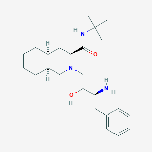 molecular formula C24H39N3O2 B132864 (3S,4aS,8aS)-2-((2R,3S)-3-Amino-2-hydroxy-4-phenylbutyl)-N-(tert-butyl)decahydroisoquinoline-3-carboxamide CAS No. 136522-17-3