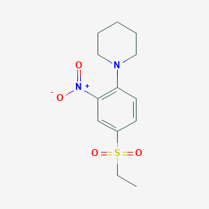 molecular formula C13H18N2O4S B1328640 1-[4-(Ethylsulfonyl)-2-nitrophenyl]piperidine CAS No. 942474-62-6
