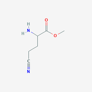 molecular formula C6H10N2O2 B13286406 Methyl 2-amino-4-cyanobutanoate 