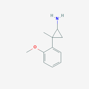 molecular formula C11H15NO B13286415 2-(2-Methoxyphenyl)-2-methylcyclopropan-1-amine 