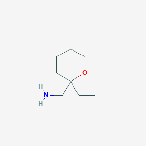 molecular formula C8H17NO B13286420 (2-Ethyloxan-2-yl)methanamine 