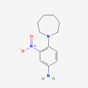 molecular formula C12H17N3O2 B1328644 4-(氮杂环己-1-基)-3-硝基苯胺 CAS No. 5367-62-4