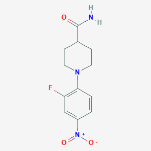 molecular formula C12H14FN3O3 B1328646 1-(2-Fluoro-4-nitrophenyl)piperidine-4-carboxamide CAS No. 912894-29-2